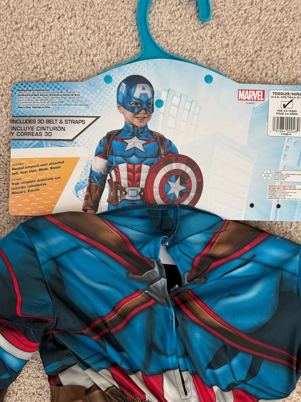 Marvel Captain America Costume in Blue, Red, White - Picture 4 of 6